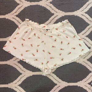 Urban Outfitters Rose Ruffle Sleep Lounge Shorts NWOT Size M